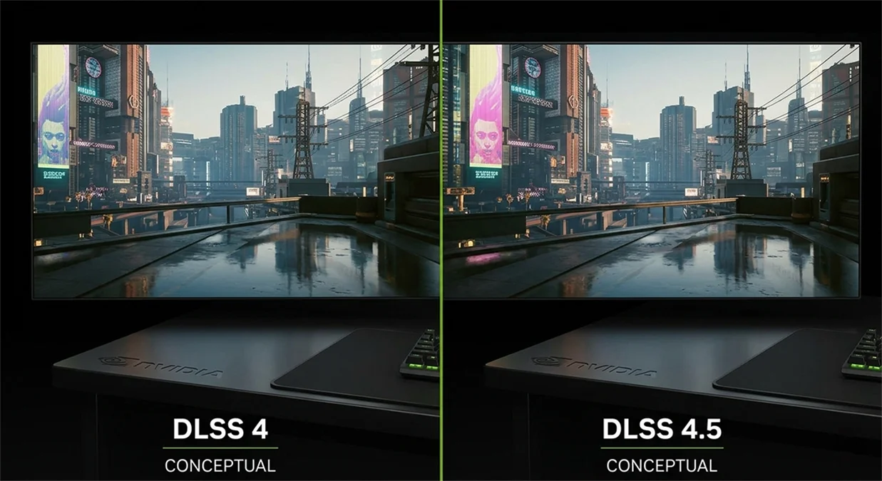 DLSS 4.5 vs DLSS 4 vergelijking NVIDIA transformer model 6X multi frame generation