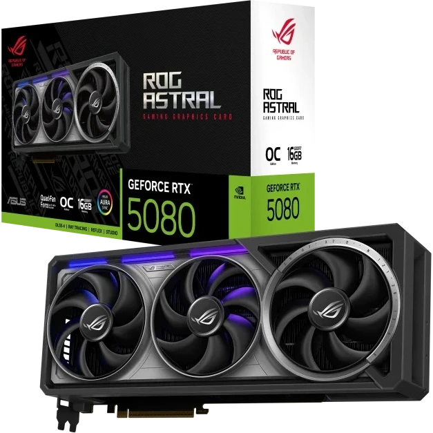 ASUS ROG Astral GeForce RTX 5080 OC Edition, de kaart waarop de DLSS 5-metingen zijn gedaan