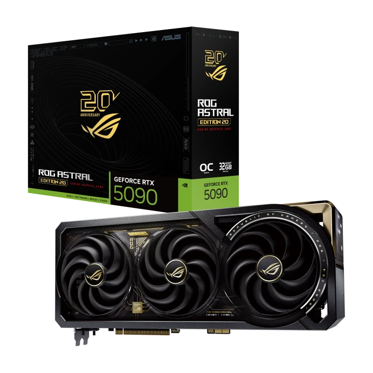 ROG Astral RTX 5090 Edition 20 retail box met GPU