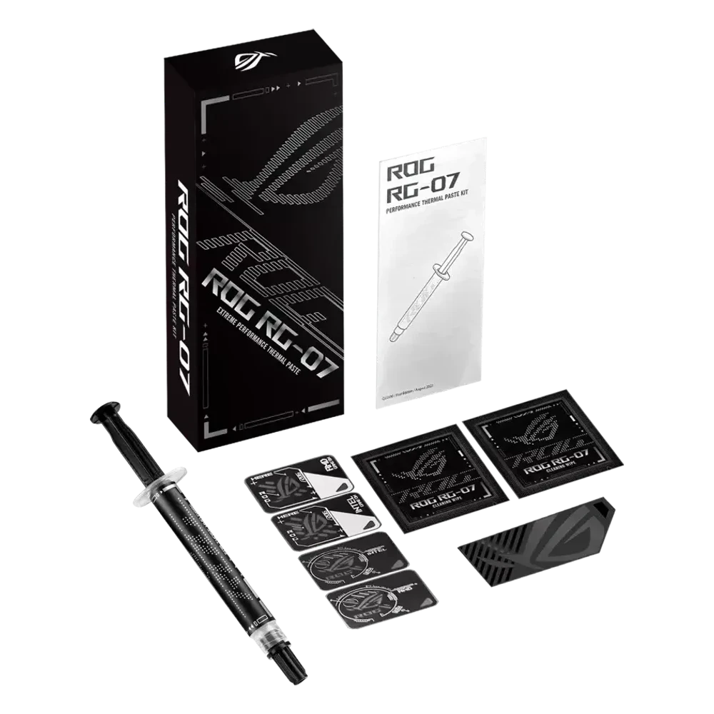 ASUS ROG RG-07 Performance Thermal Paste Kit met spuit, spatel, doekjes en stencils