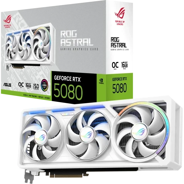 ASUS ROG Astral RTX 5080 White OC Edition quad-fan