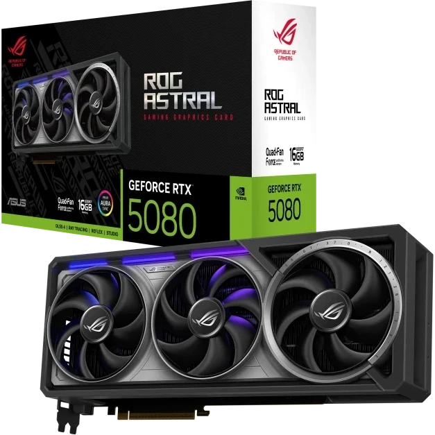 ASUS ROG Astral GeForce RTX 5080 quad-fan videokaart