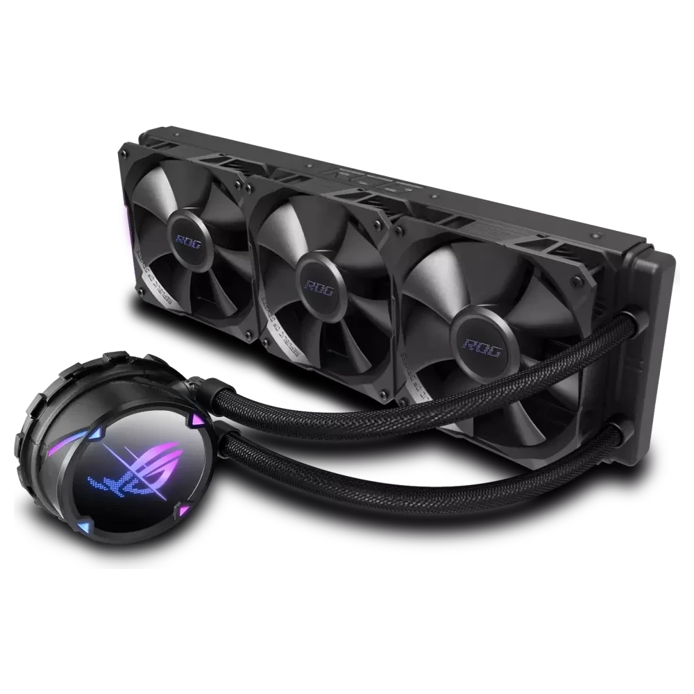 ASUS ROG Strix LC II 360 AIO-waterkoeler met drie zwarte ventilatoren