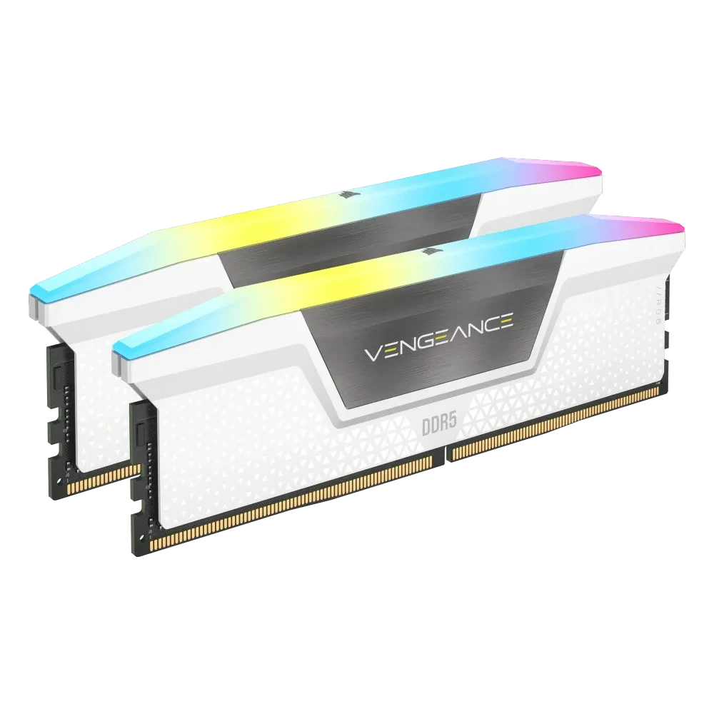 Corsair Vengeance RGB 32GB DDR5-6000 CL38 wit, twee wite modules met verlichte bovenbalk