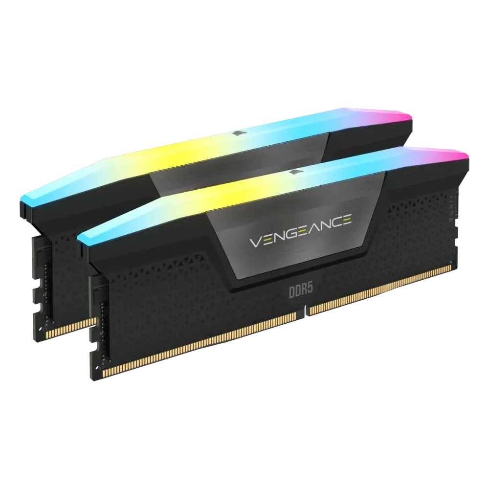 Corsair Vengeance RGB 48GB DDR5-7000 CL40, twee zwarte modules met verlichte bovenbalk