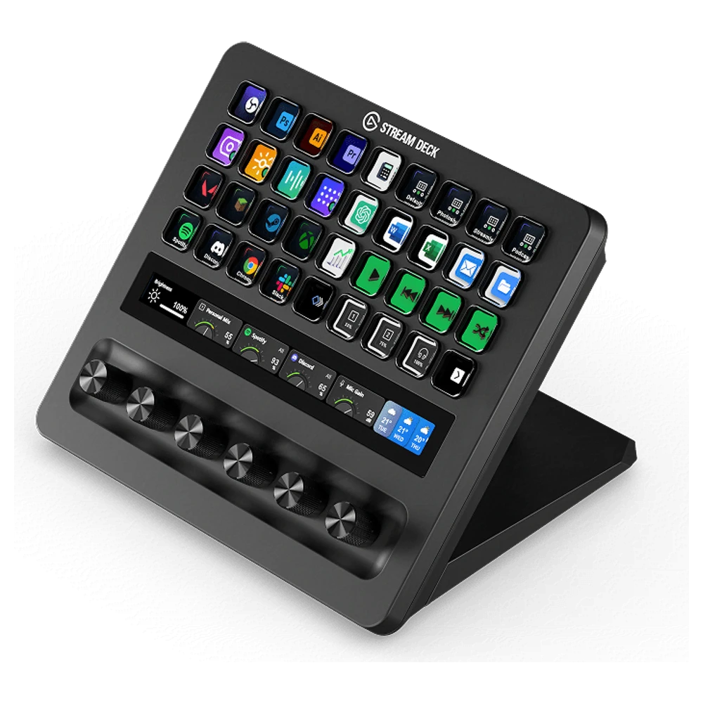 Elgato Stream Deck + XL met 36 toetsen en zes draaiknoppen