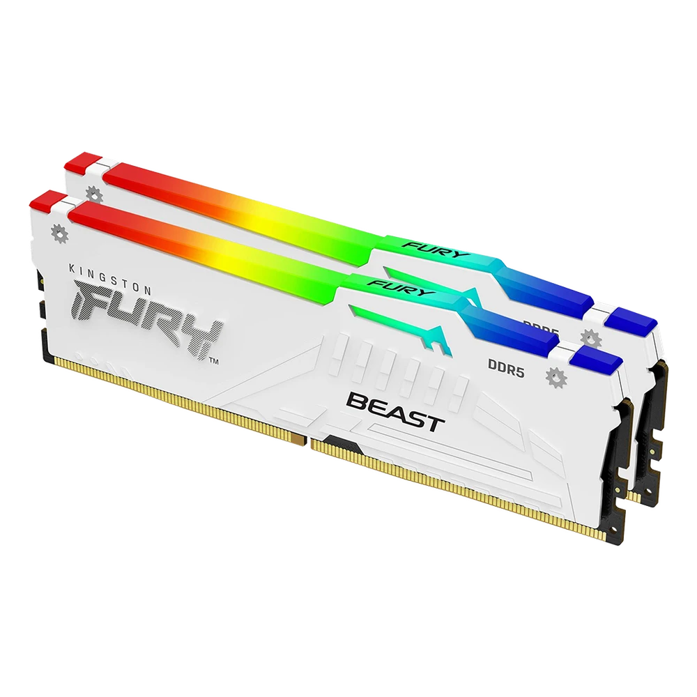 Kingston FURY Beast RGB White 32GB DDR5-6000 CL30, witte geheugenkit met RGB-balk