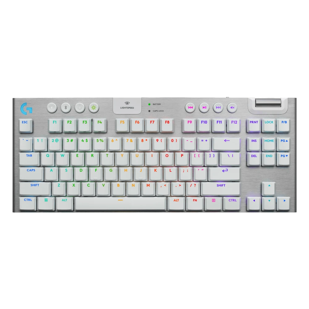 Logitech G915 X Lightspeed TKL in wit, low-profile draadloos toetsenbord