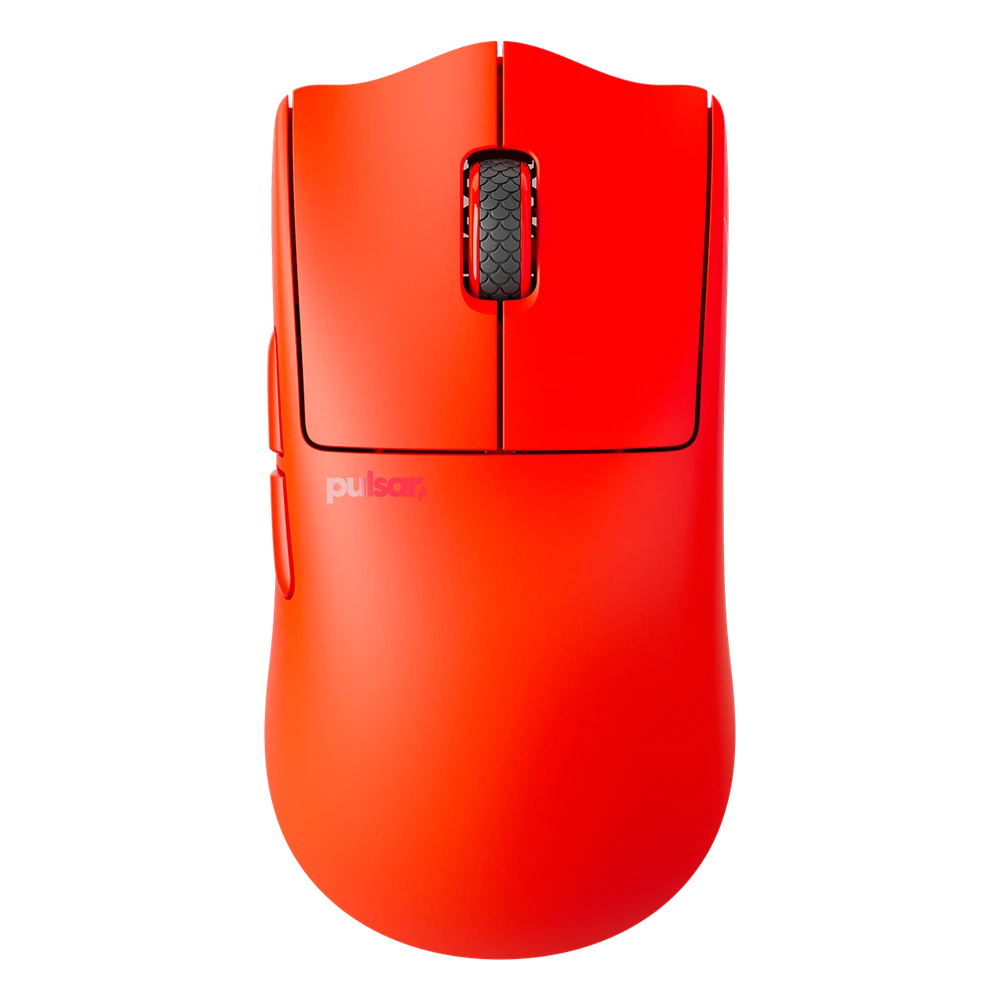 Pulsar Pro Series CARPE-X Medium draadloze muis in oranje, bovenaanzicht