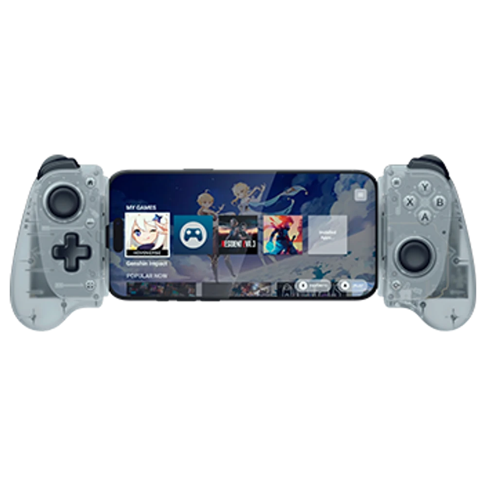 Razer Kishi V3 Phantom White Edition mobiele controller met een telefoon erin
