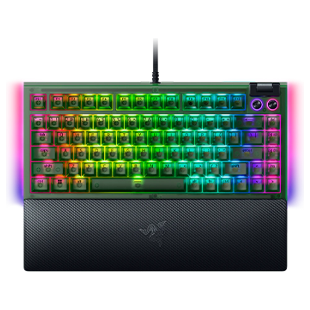 Razer BlackWidow V4 75% Phantom Green Edition met doorschijnende keycaps