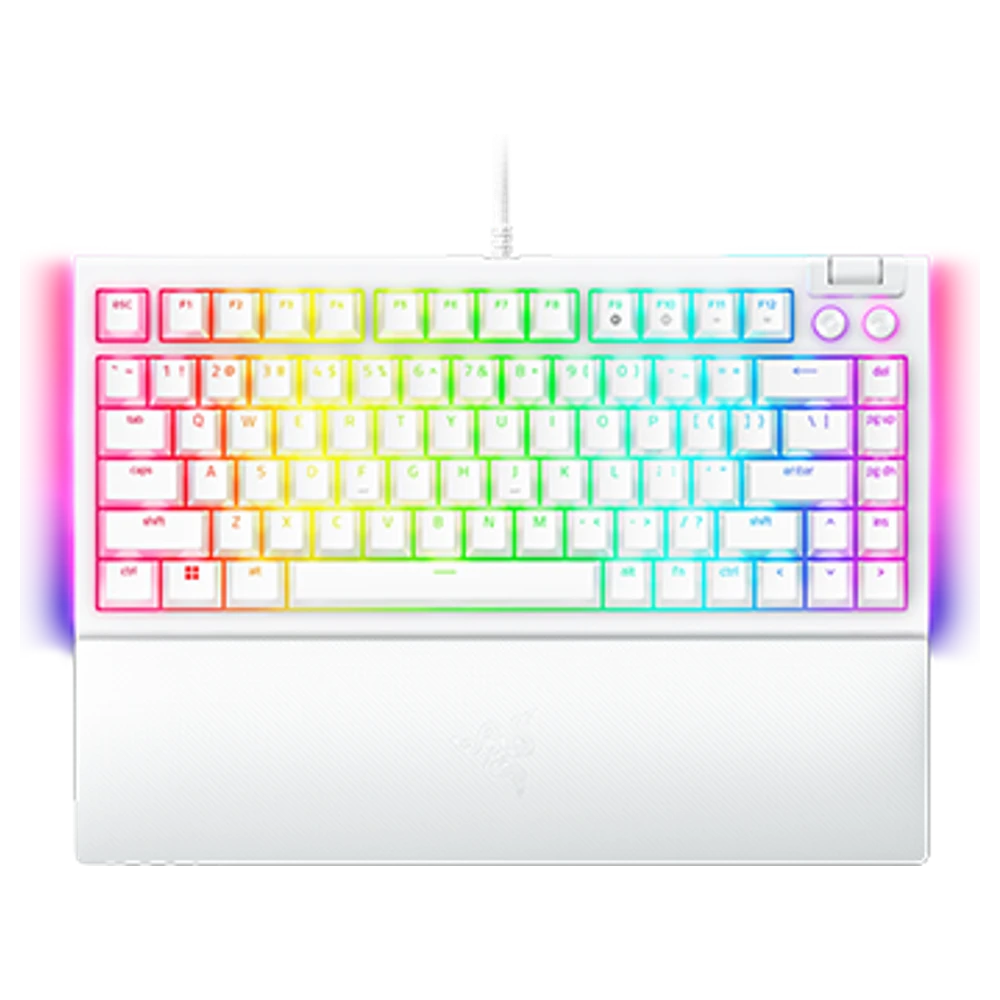 Razer BlackWidow V4 75% wit hot-swappable gaming toetsenbord met polssteun
