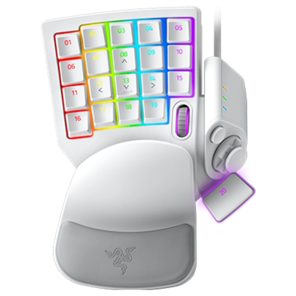 Razer Tartarus Pro Mercury wit analoog gamingkeypad met polssteun