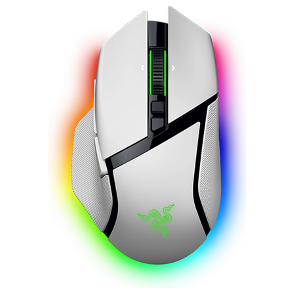 Razer Basilisk V3 Pro 35K draadloze gamingmuis in wit