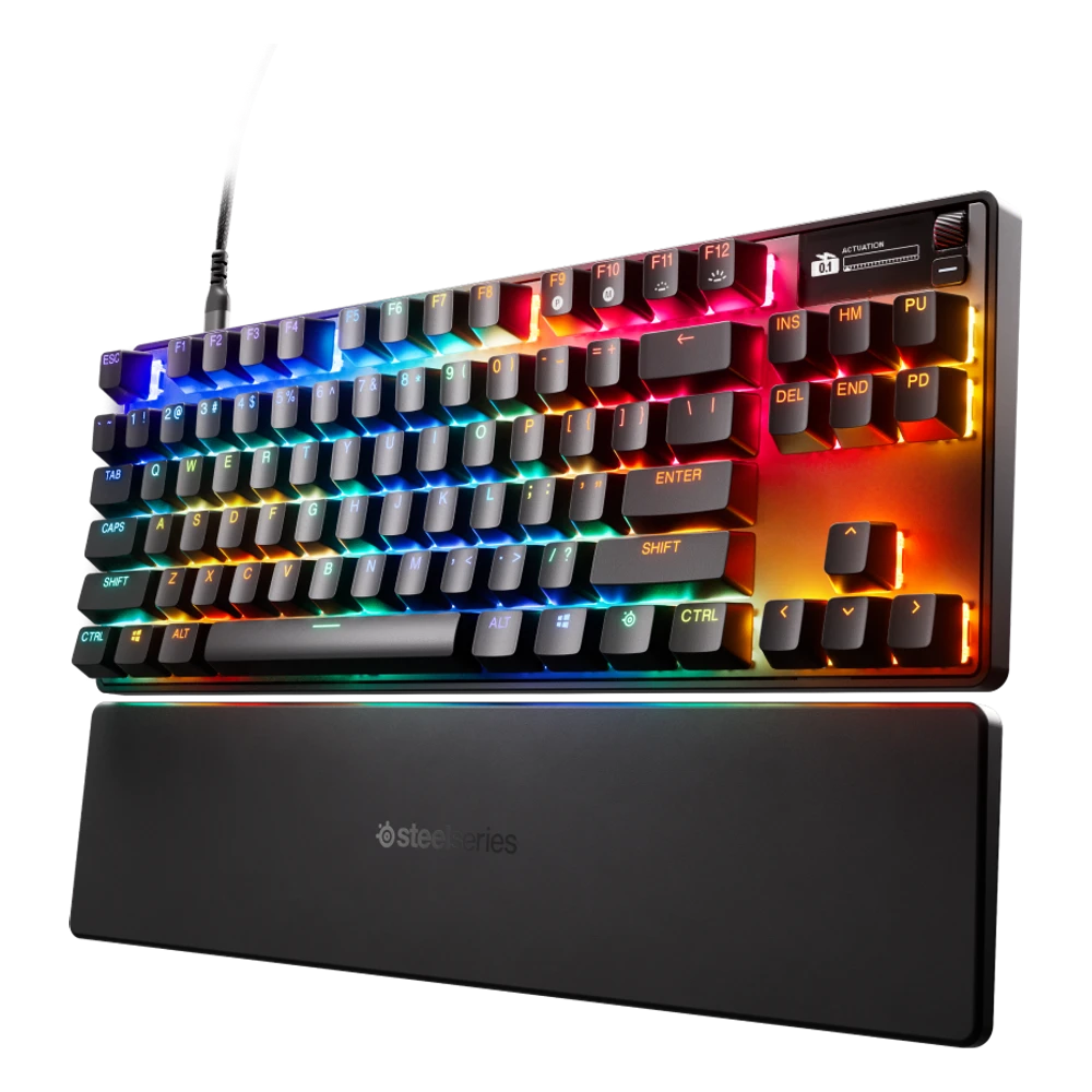 SteelSeries Apex Pro TKL Gen 3 toetsenbord in zwart met polssteun