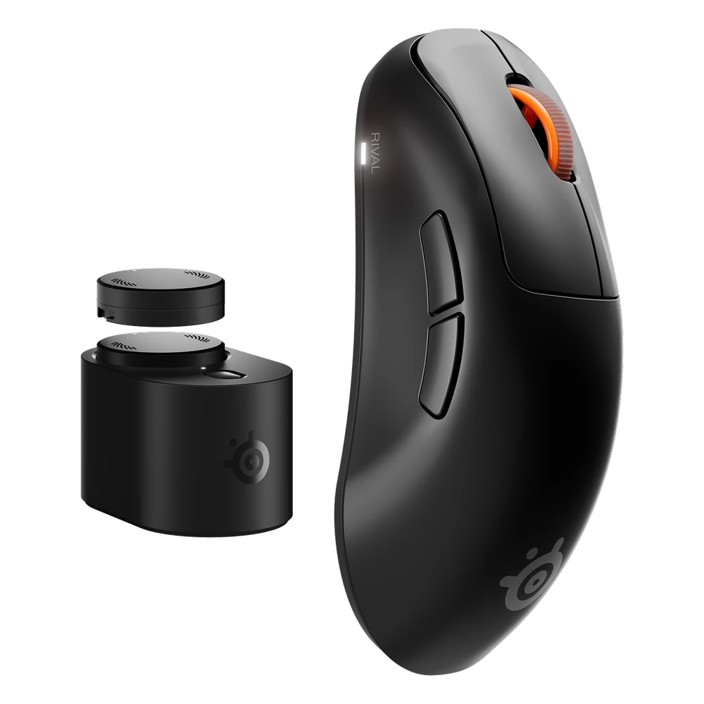 SteelSeries Rival Pro draadloze muis in zwart met basisstation